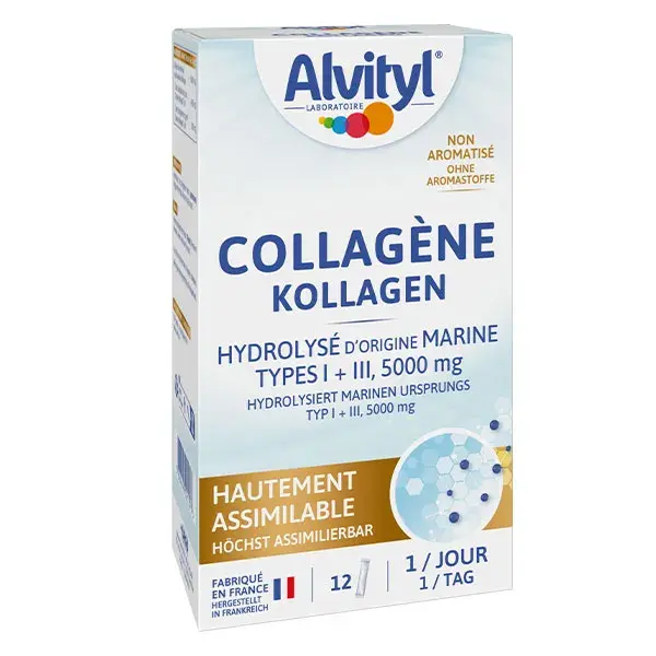Alvityl Colágeno Hidrolisado de Origem Marinha Tipo I e III - 5000 mg - 12 sachês