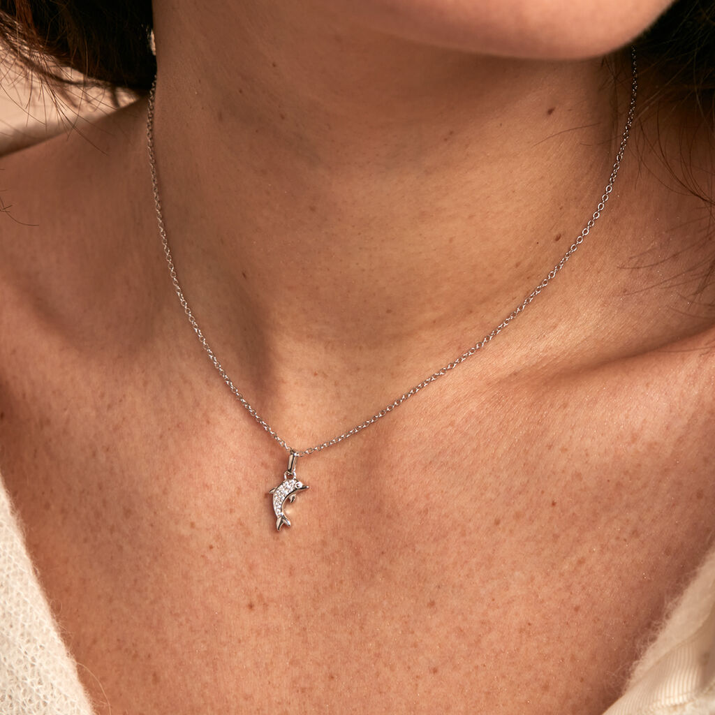 Collier Giullia Argent Blanc Oxyde De Zirconium