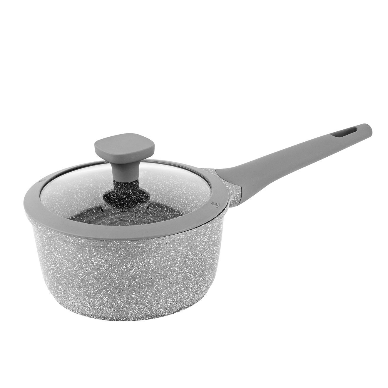 Kitchencook Casserole fonte d'aluminium induction effet pierre vertu cas18tfi grise - D.18 cm