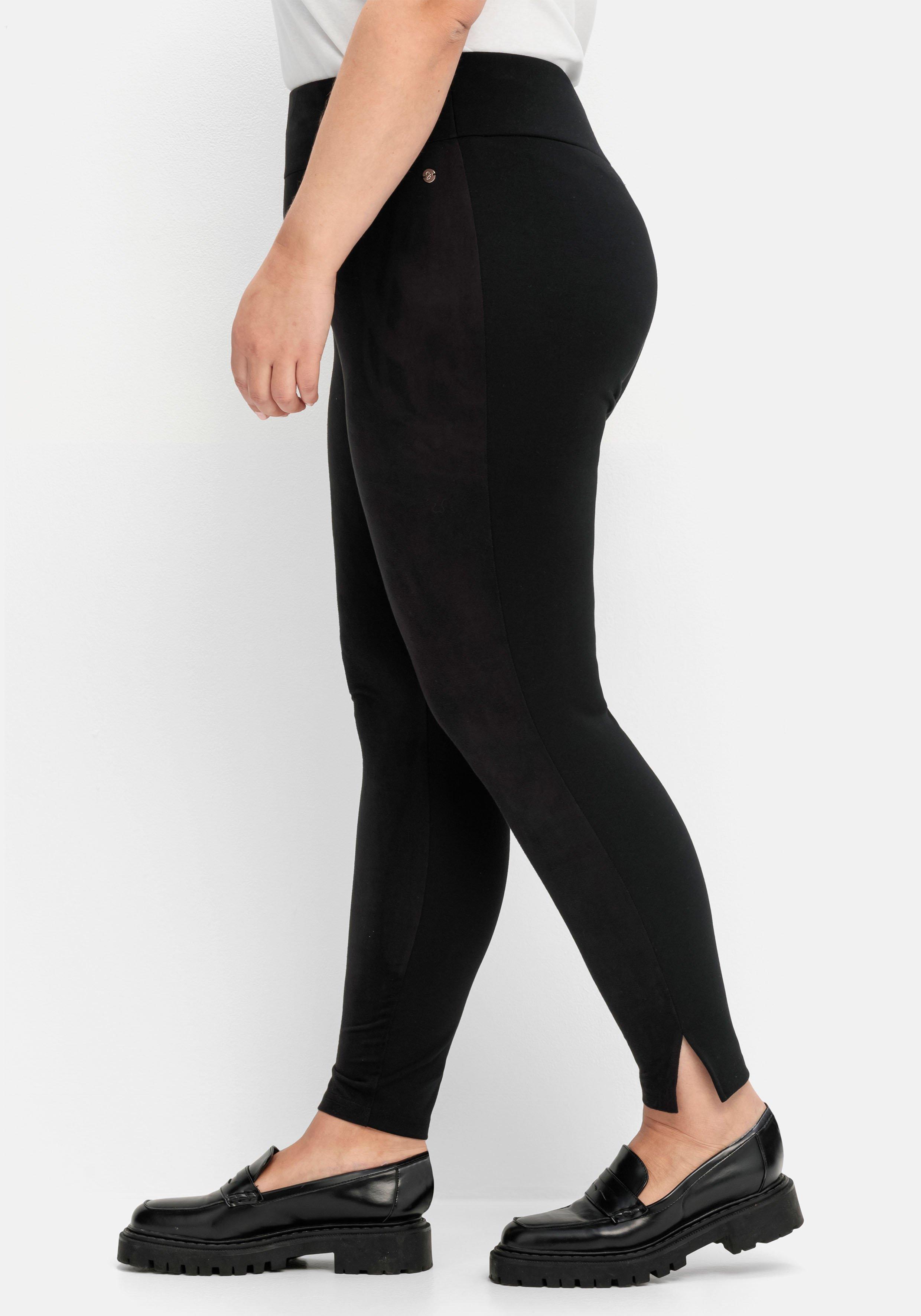 Leggings in Velourslederoptik vorn