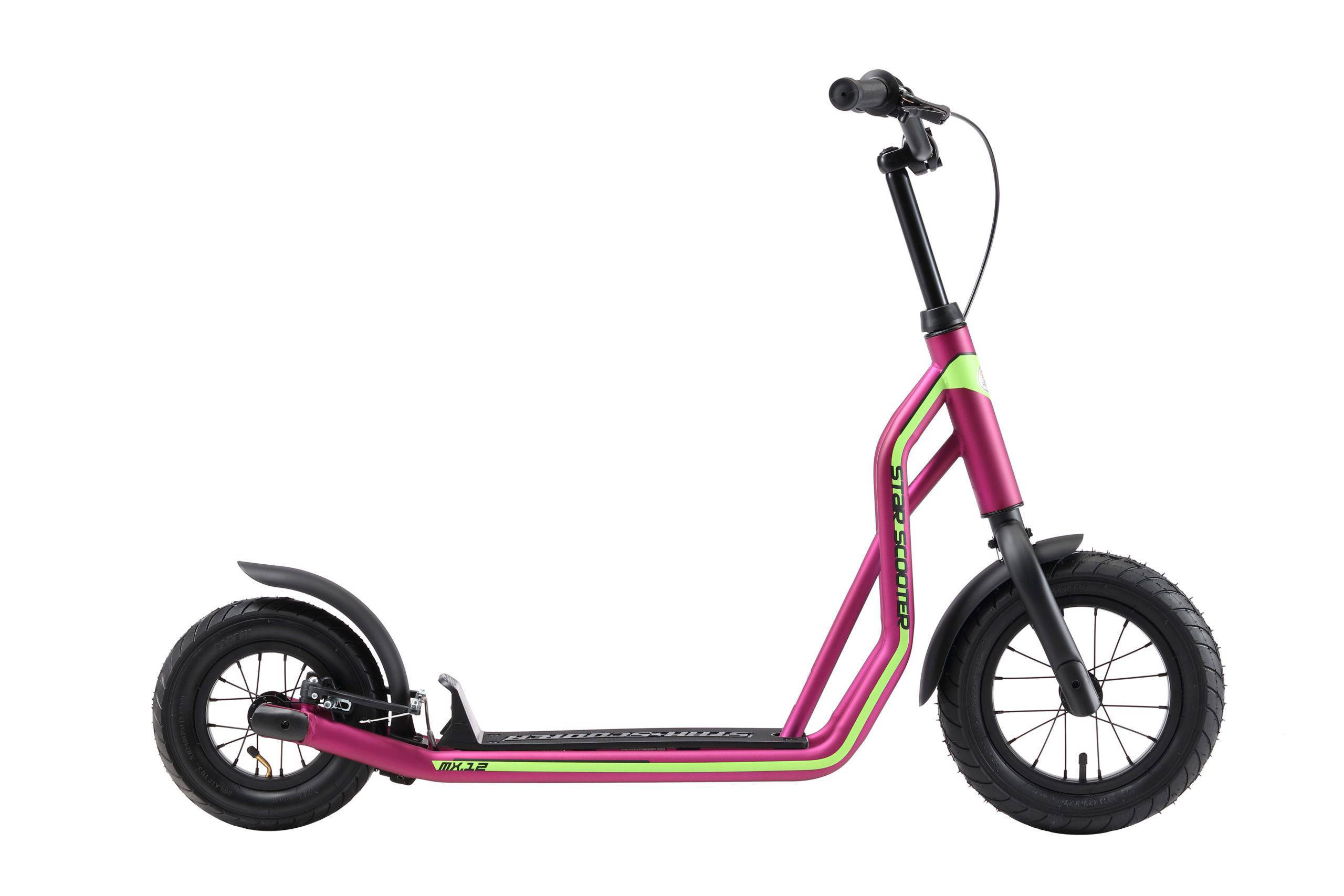 STAR SCOOTER Autoped, 12 inch + 10 inch, donkerroze