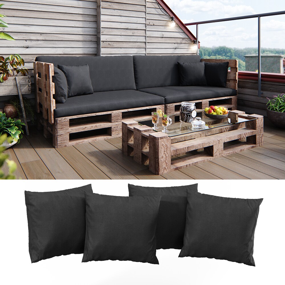 Vicco Loungekissen Palettenkissen Gartenkissen Anthrazit 4er Set Balkonkissen
