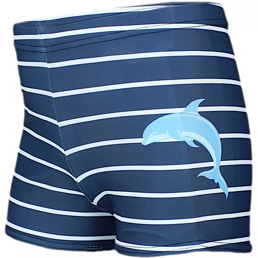 Aquarti Jungen Badehose Gestreift mit Motiven blauweiß