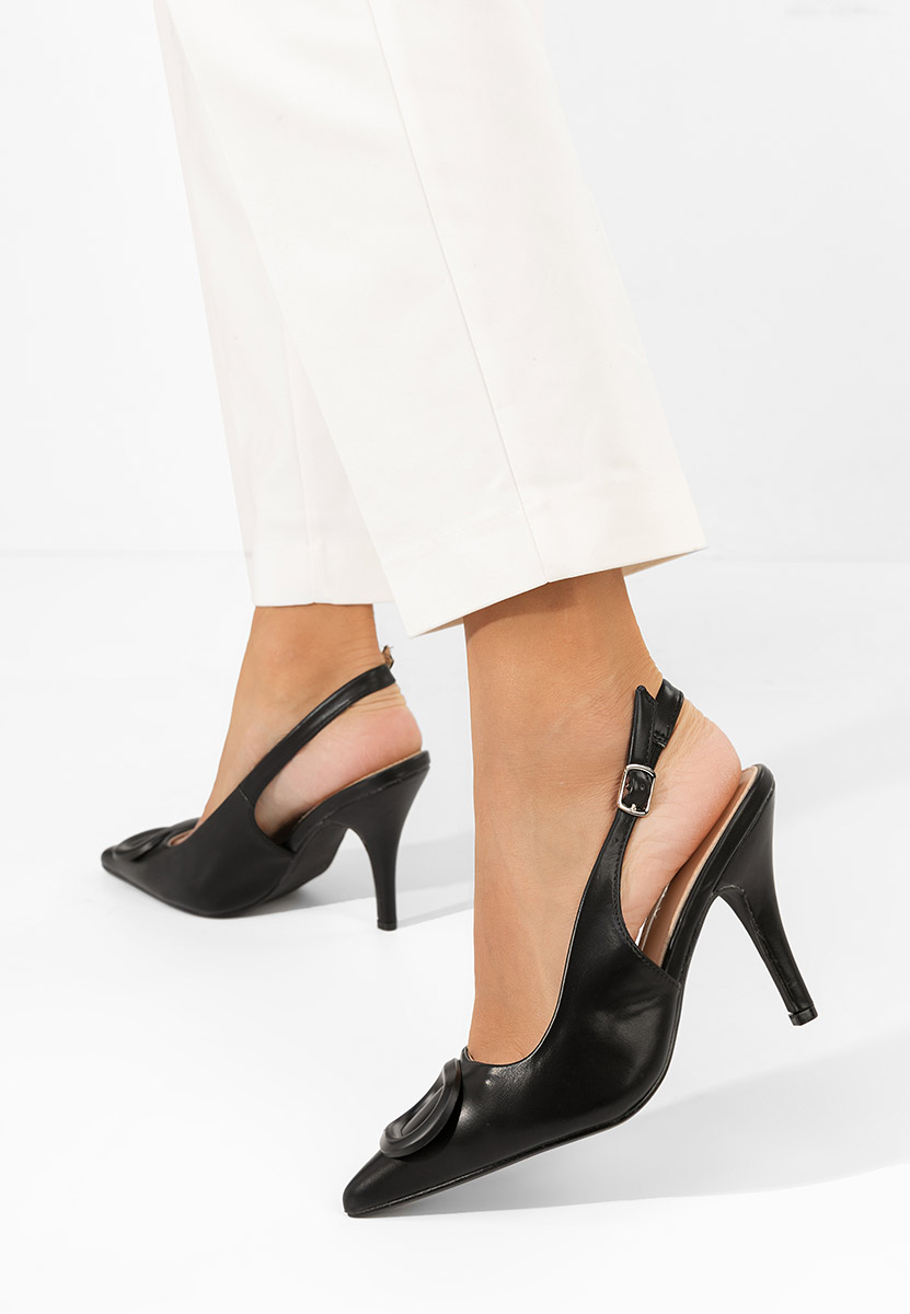 Chaussures à talon fin noirs Kacey