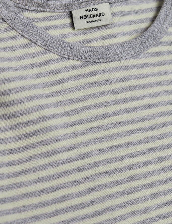 Mads Nørgaard - Copenhagen Soft Striped Rib Tobinino Off white / grey mel