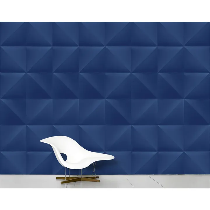 Moustache Papier-peint Floating, Les Graphiquants | Bleu nuit