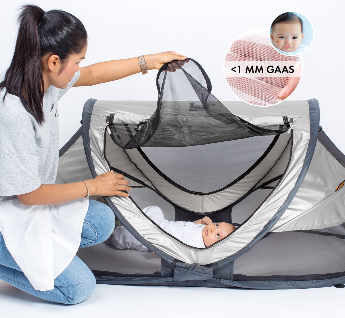 Deryan Peuter Luxe campingbedje - Silver
