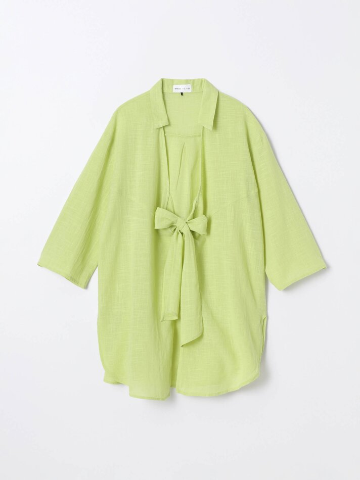 Caftan com nó frontal - Verde