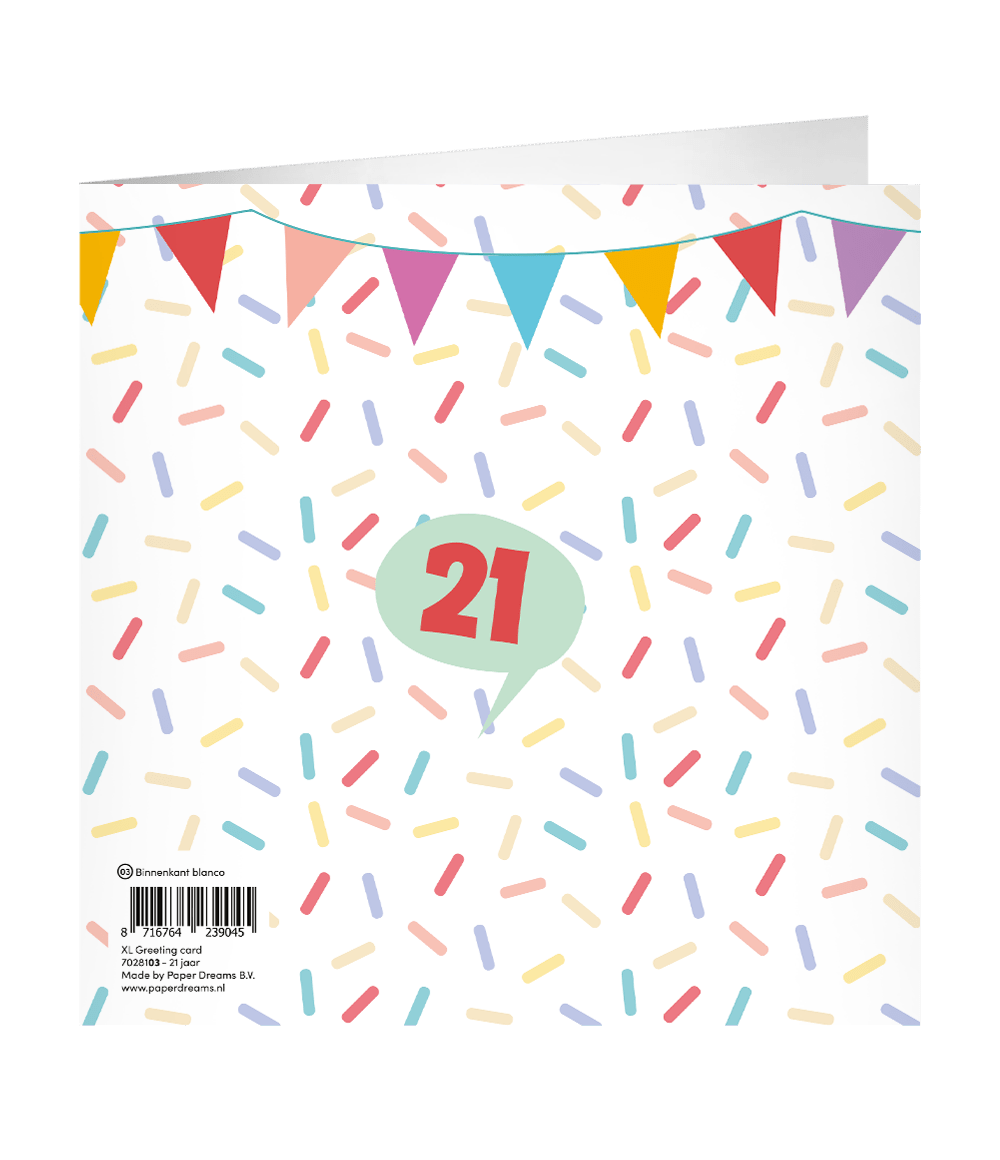 21 Jaar Wenskaart 23cm