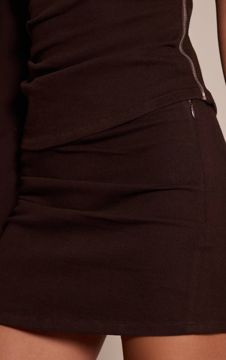 Chocolat Mini-jupe En Denim Avec Détail Froncé