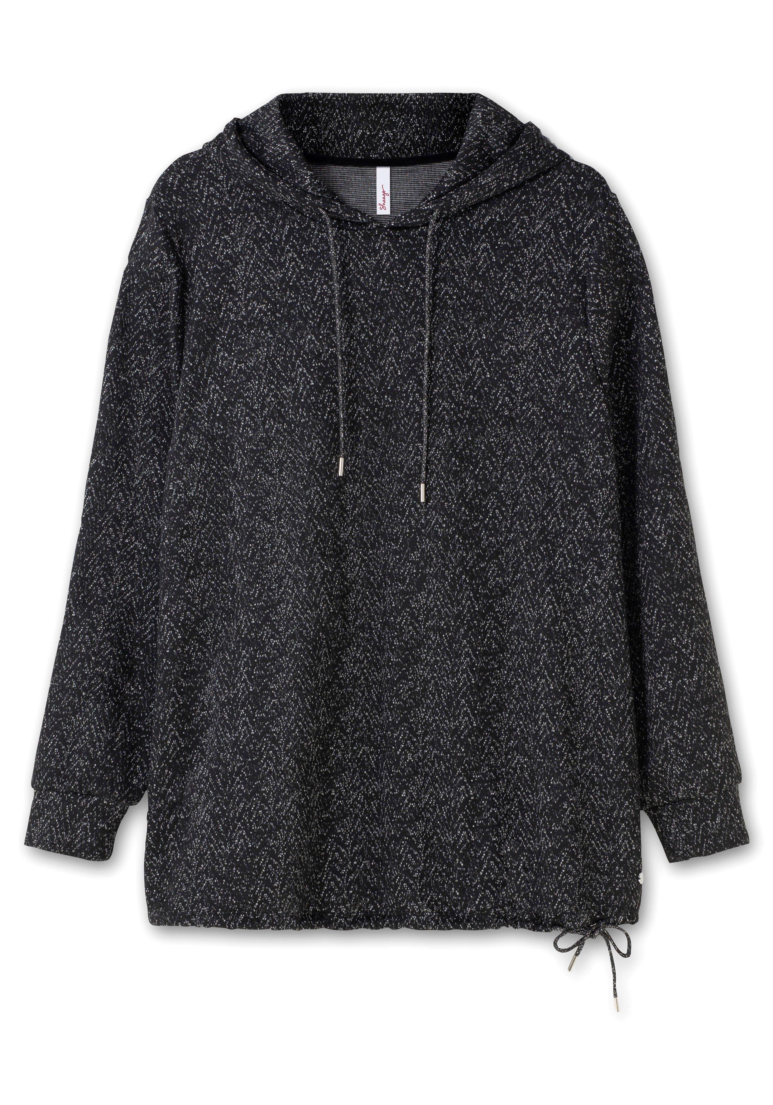 Sweatshirt mit Kapuze, in Salz-und-Pfeffer-Optik