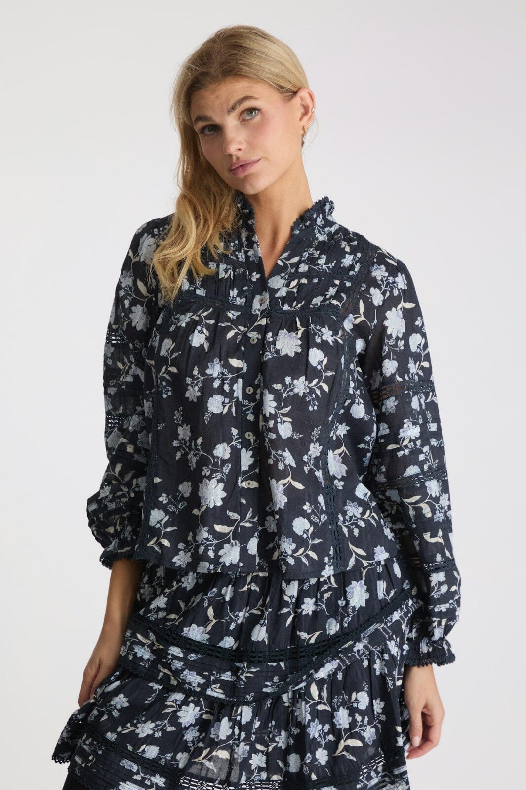 Neo Noir Lyla Night Flower Blouse