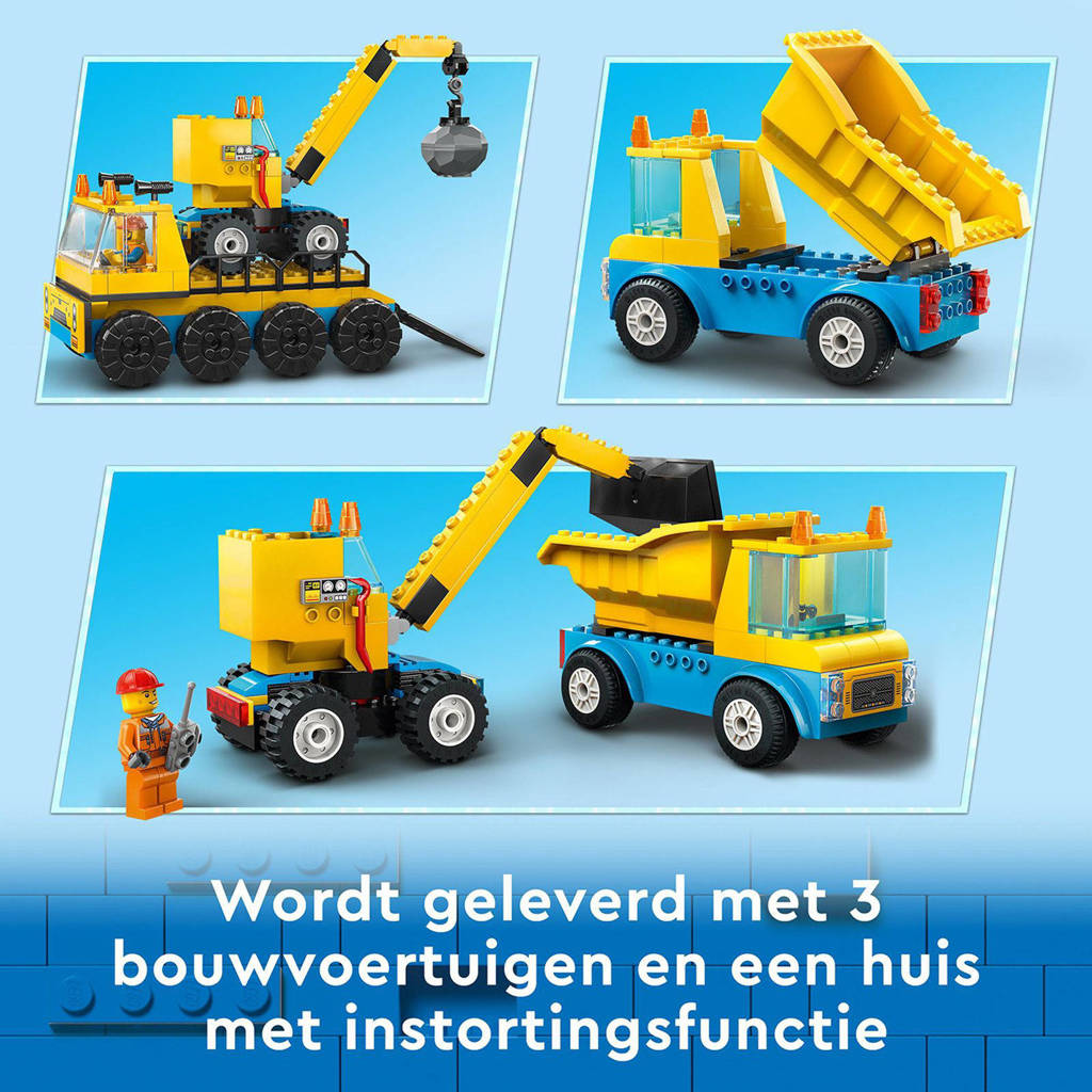 GeweldigKiepwagen, bouwtruck en sloopkraan Educatief Kleuter Speelgoed 4+ Jaar 60391