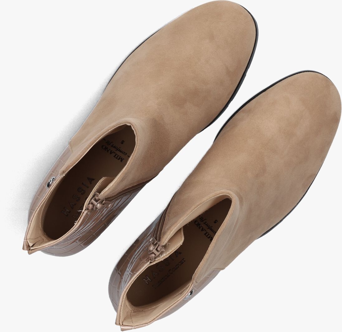 beige hassia enkellaarsjes milano