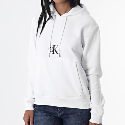 Sweat Capuche Femme Monologo 8983 Blanc