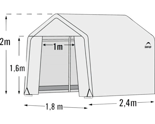 ShelterLogic 240 x 180 cm witte foliekas