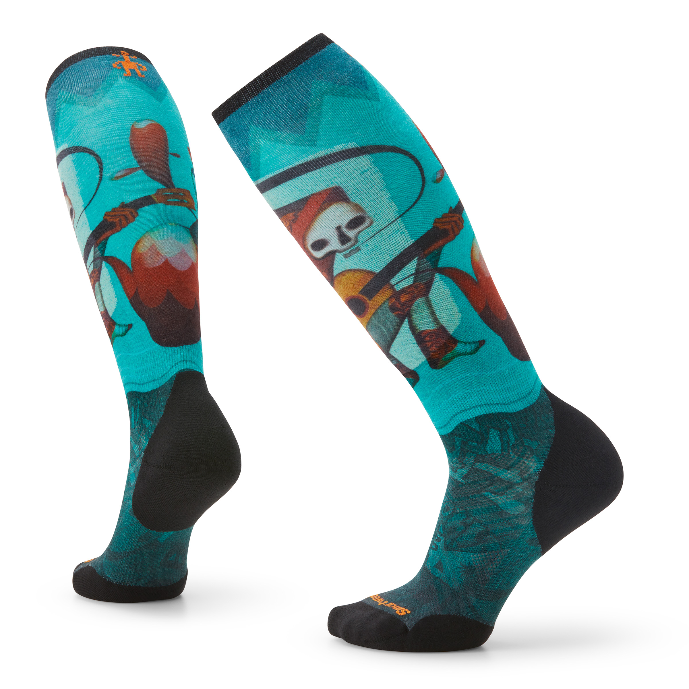 Women's Ski Targeted Cushion Print OTC Socks Dame Twilight Blue