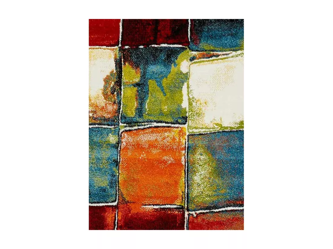 tapis grand salon 280x380 tissé multicolore rectangle motif géométrique BELO 2