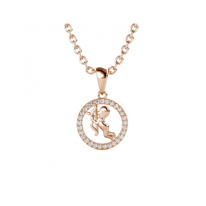 Pendentif Zodiaque Sagittaire - Or Rosé et Cristal