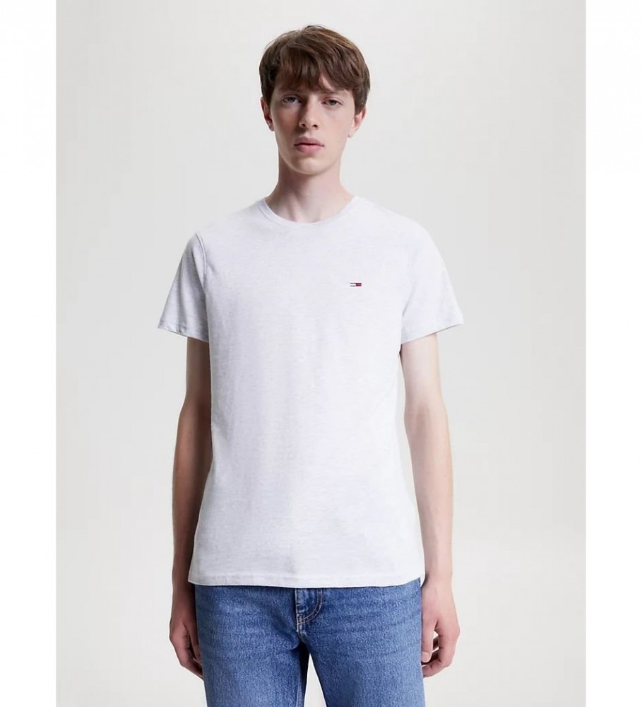 Conjunto de 2 camisetas Tommy Jeans Essential Slim Fit, cinza e preta.