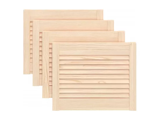 Portes d'armoire à persiennes 4 pcs 39,5x49,4 cm pin massif