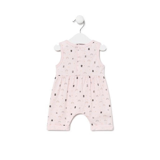 Macacão de bebê com laço rosa