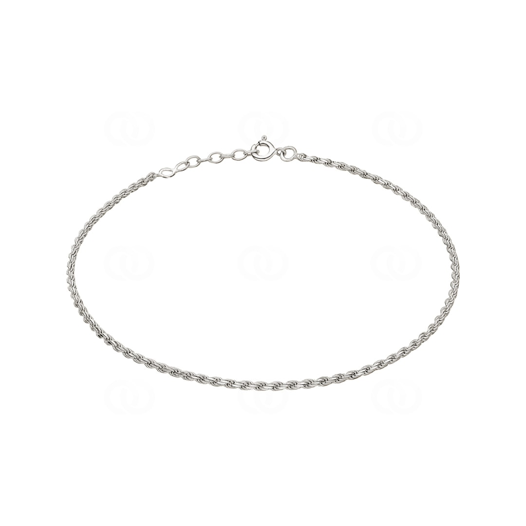Fusskette Fantasie 925 Silber rhodiniert 26cm