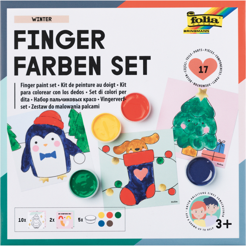 Folia Fingerfarben Winter, 30 ml, assortiert, 17 Stück