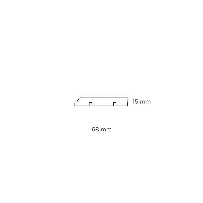 Fodliste almue hvid - 15 x 68 x 3600 mm
