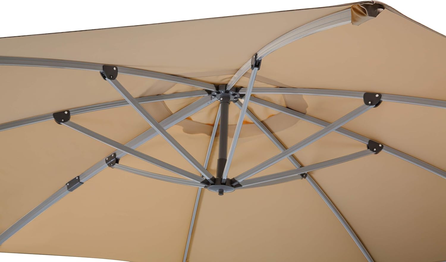 Schneider Sonnenschirm Rhodos Rondo, sand, 350 cm rund, 792-16, Gestell Aluminium, Bespannung Polyester, 22.4 kg
