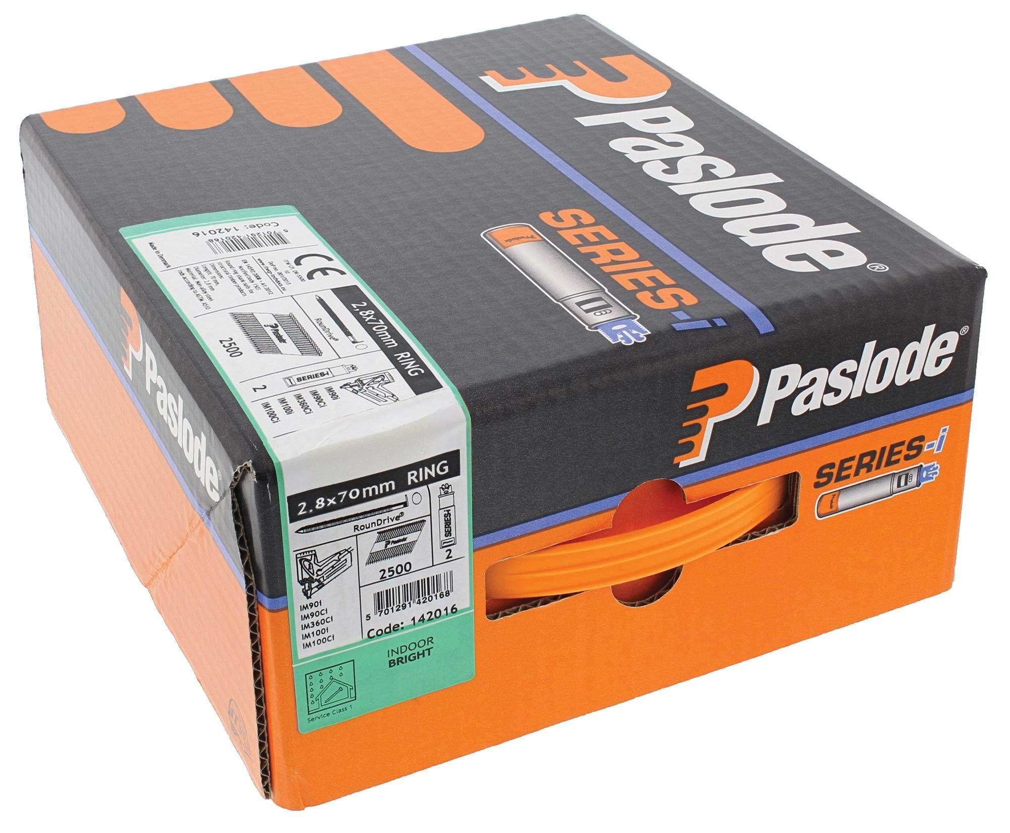Paslode 34° Papier Gebonden Stripnagels IM90 | Blank | Ring | 3.1x90mm |  2x Gas VE=2500 - 142036