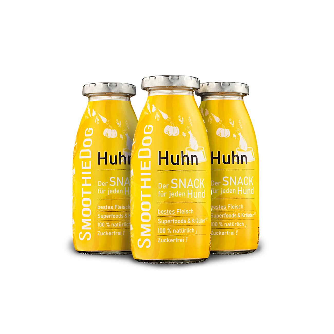 SmoothieDog Huhn 3x 250 ml + Schleckball
