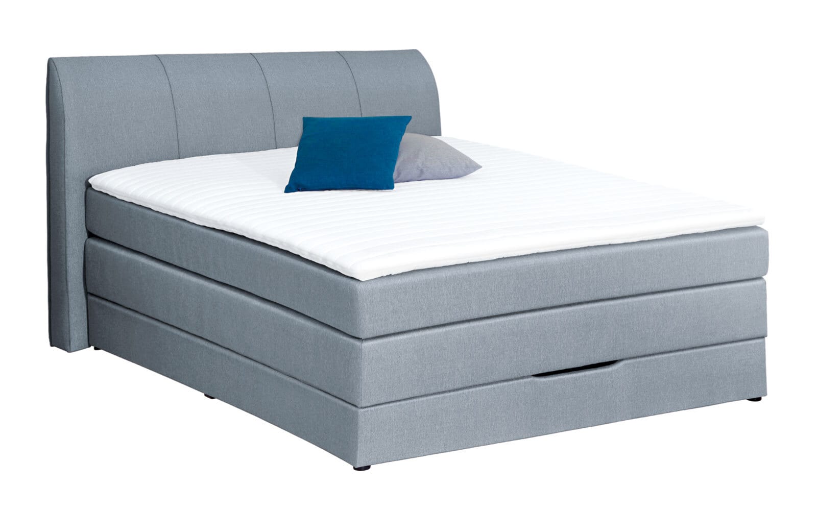 Boxspringbett Chicago Stoffbezug Silber ca. 140 x 200 cm H2