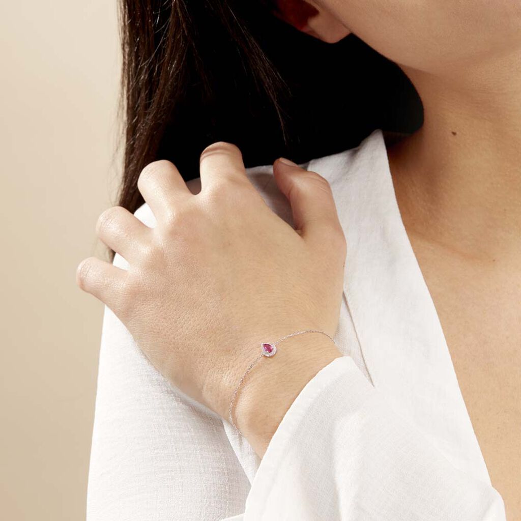 Bracelet Juliettina Or Blanc Rubis Et Diamant