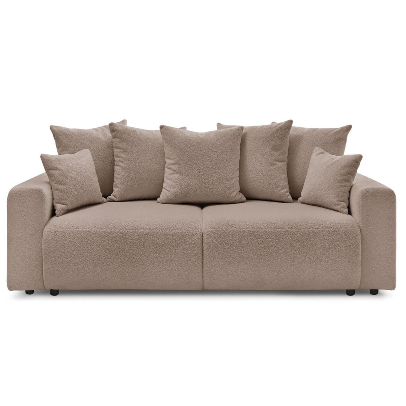 Bobochic Canapé 3 places convertible velours bouclette Envy marron - 245x102x88 cm