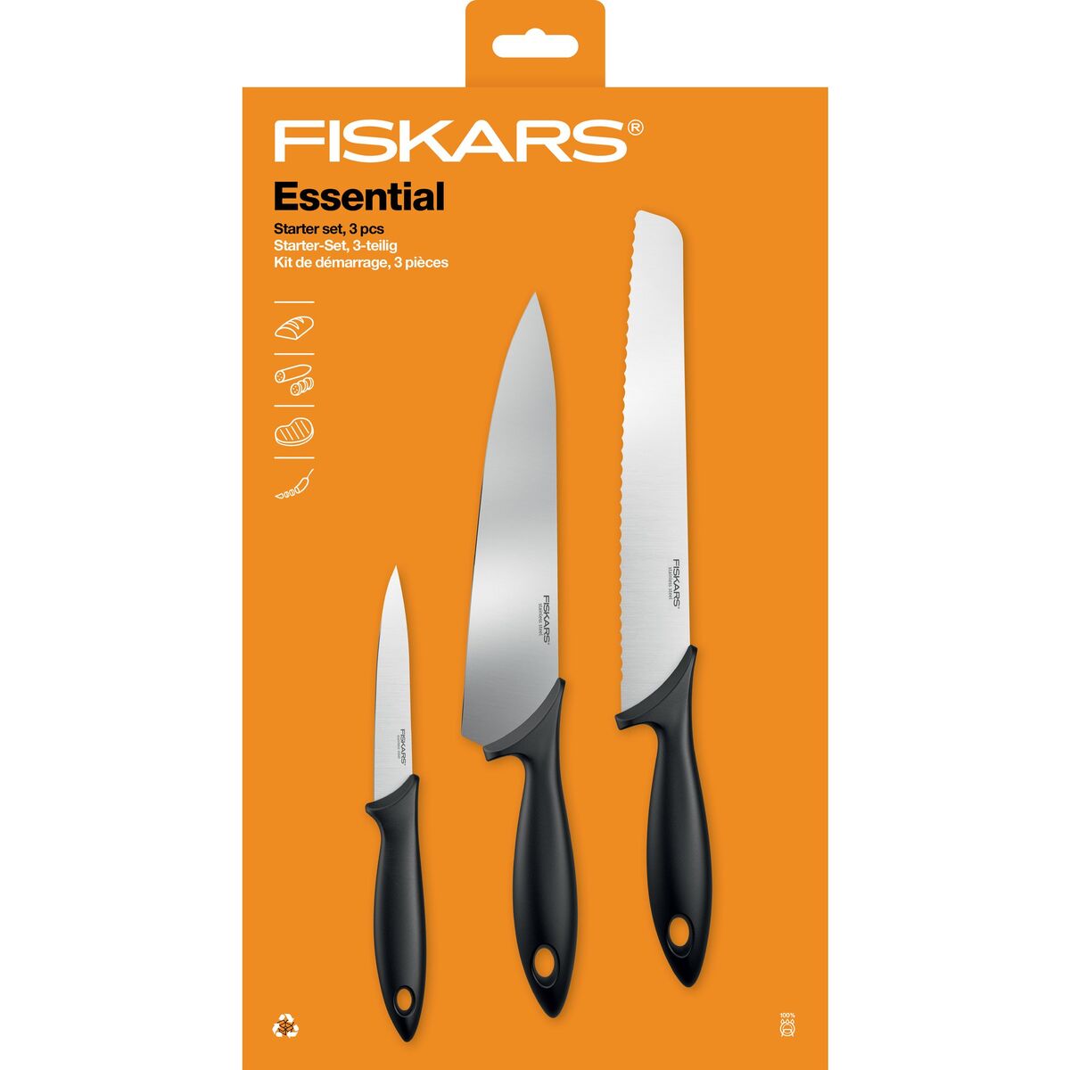 Essential knivsett med 3 deler