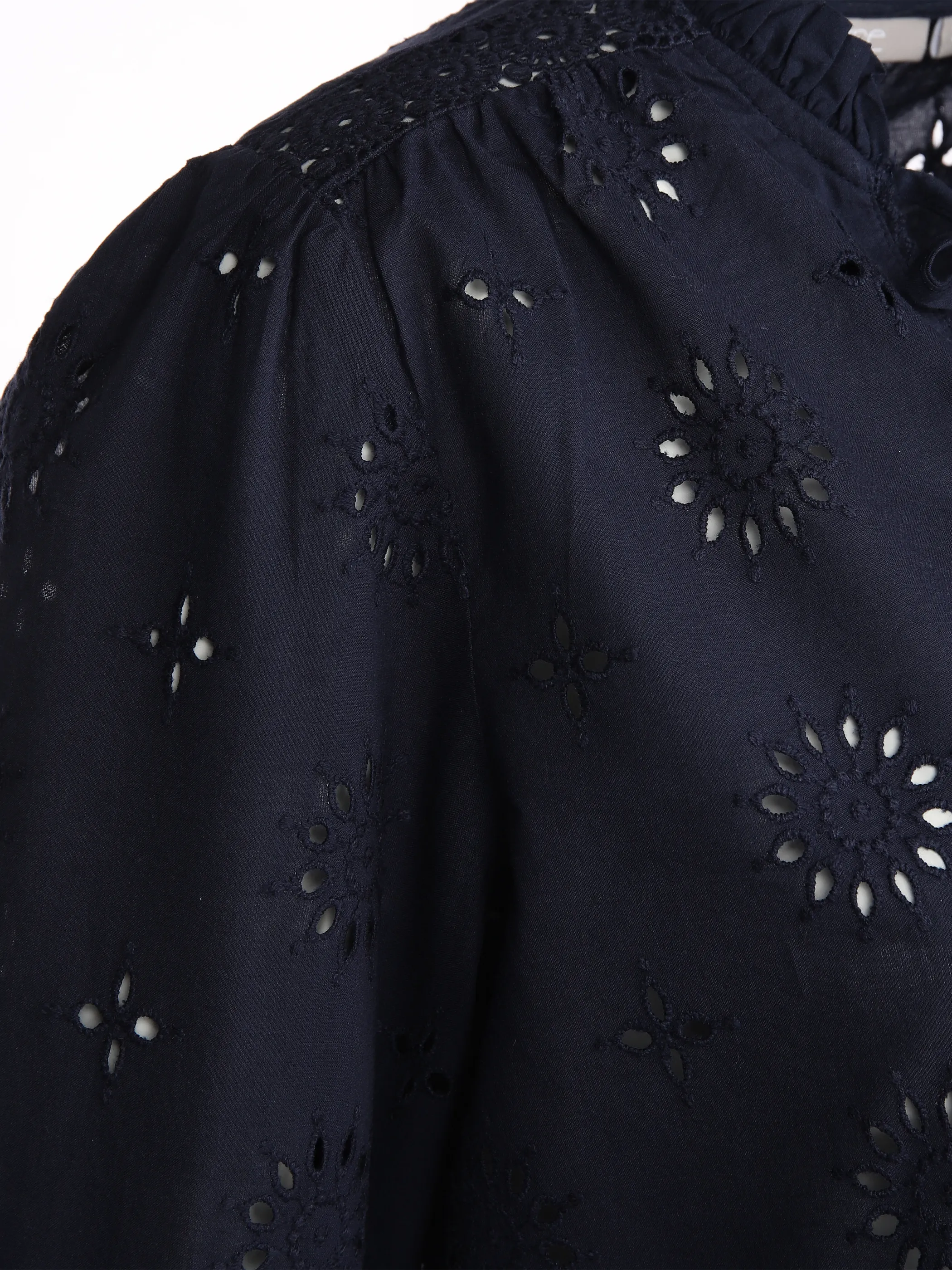 Damen Bluse mit Lochstickerei