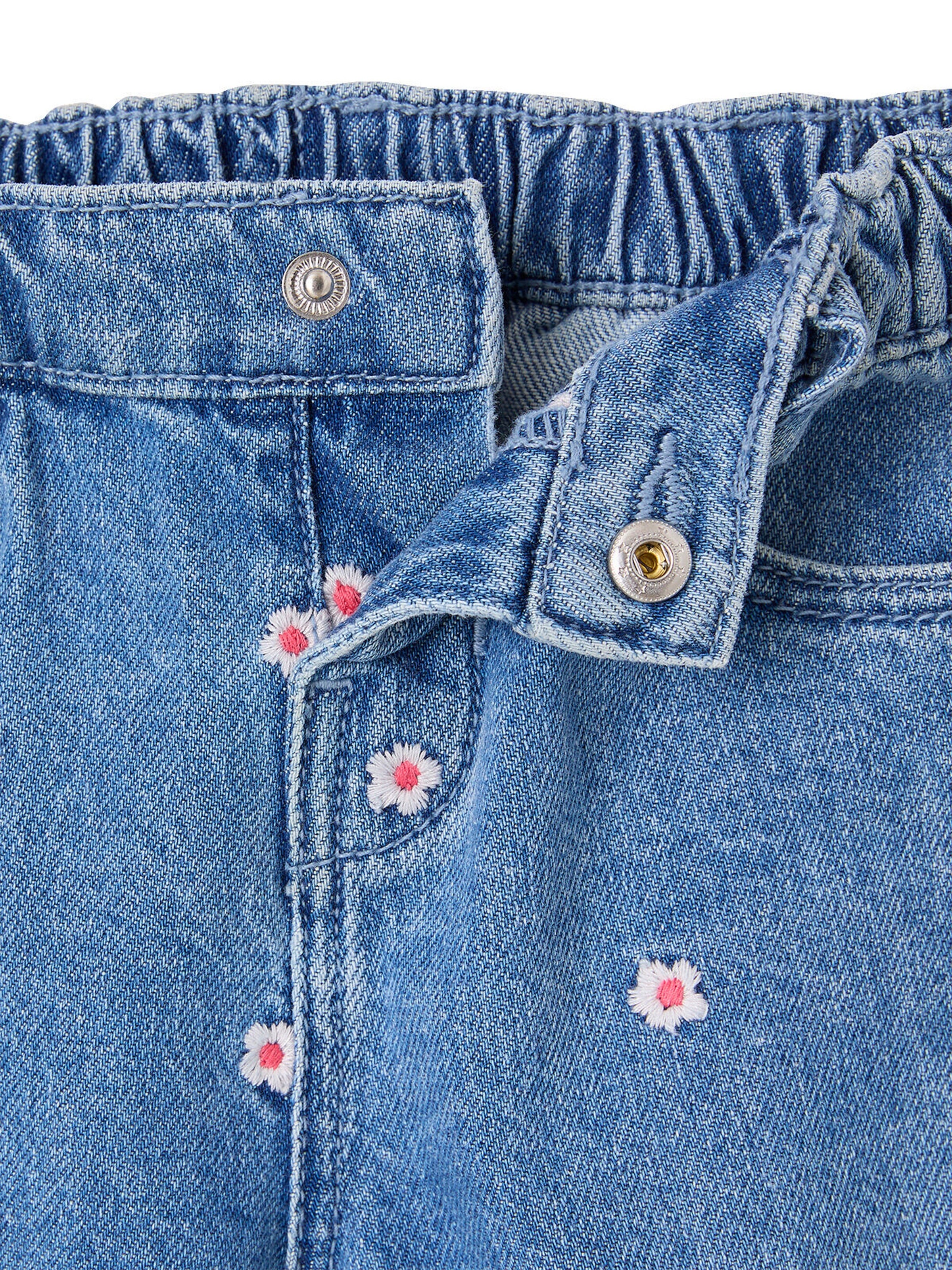 Vertbaudet Baby Mom-Jeans mit Stickerei blue stone
