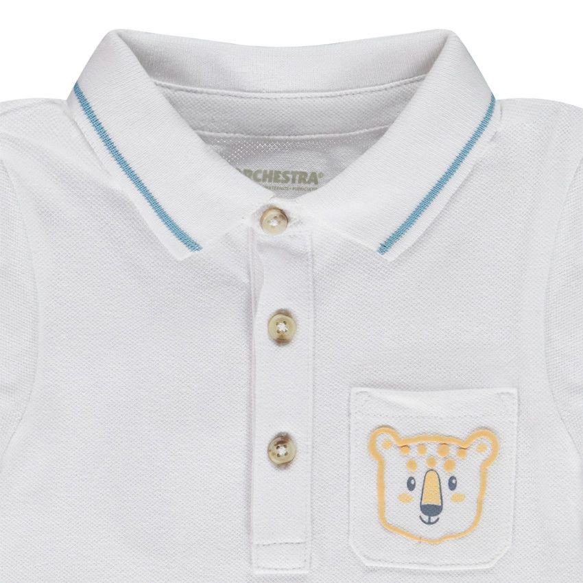 Ensemble 2 pièces avec bermuda imprimé pour bébé garçon - Bleu moyen