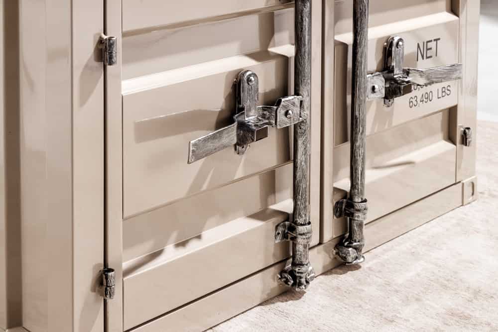 Container-Schrank GLOBETROTTER 80cm greige Metall Aktenschrank mit Flügeltüren