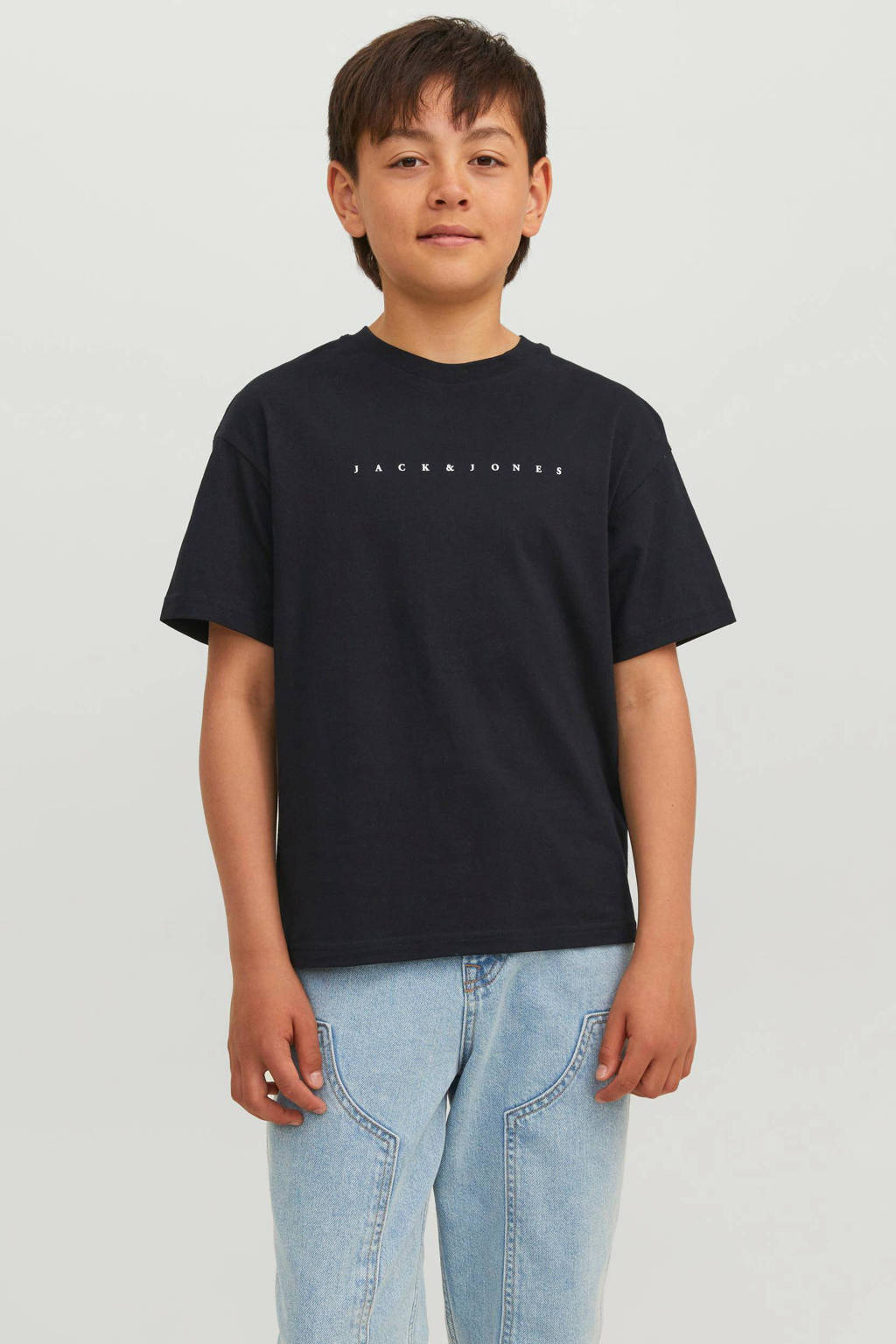 JACK & JONES T-shirt JJESTAR met logo zwart