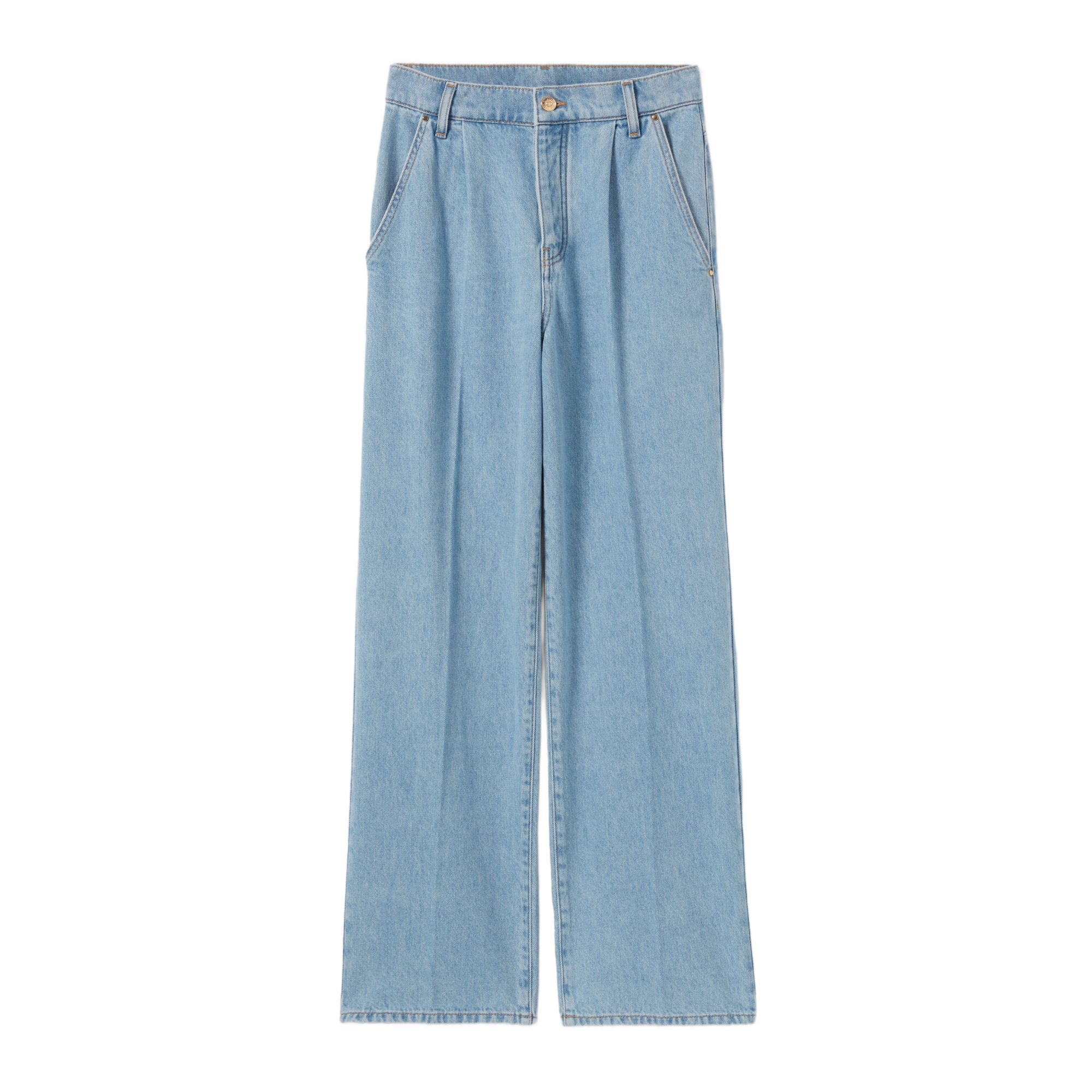 Jean large en coton| Bleu