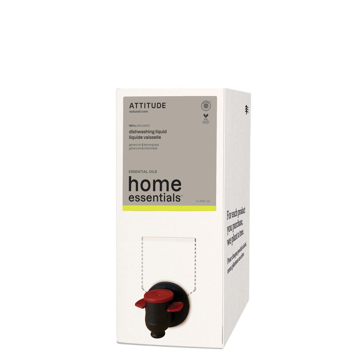 Attitude Home Essentials Afwasmiddel Geranium & Citroengras Navul (2000 ml)
