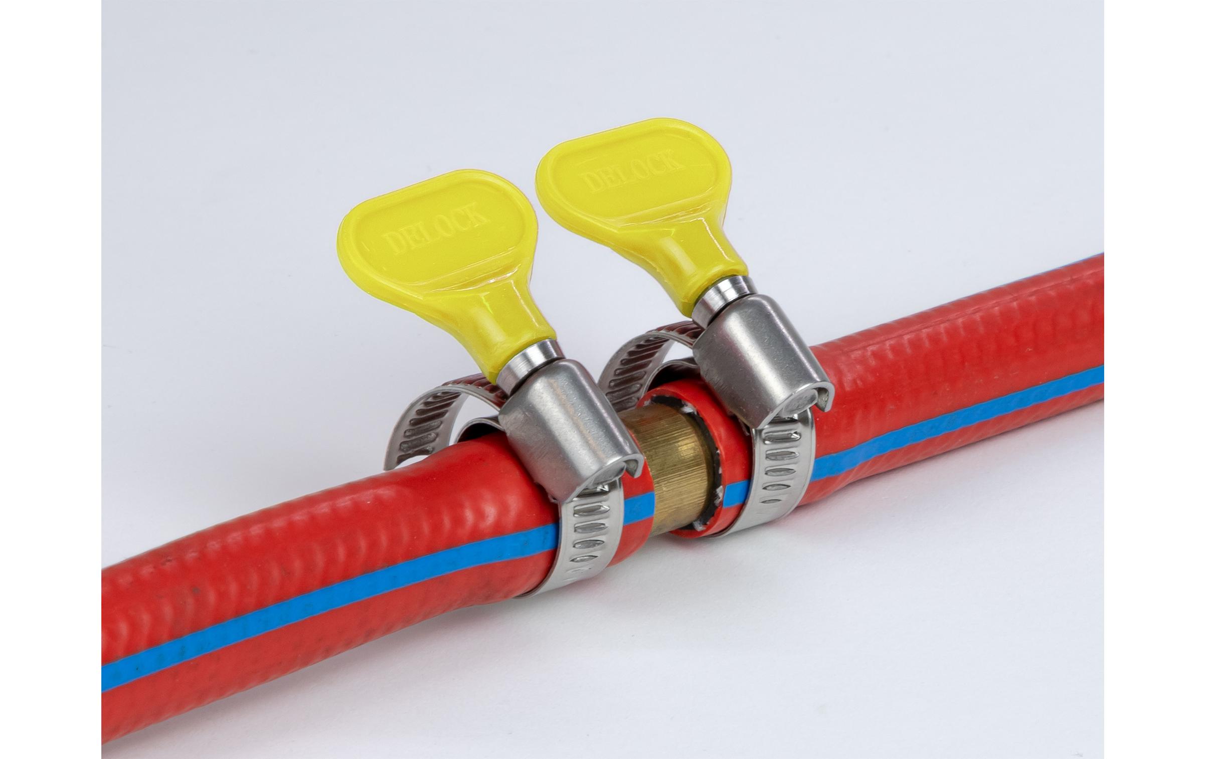 Schlauchschellen-Set 60-80 mm, Gelb 10 StückDelock Schlauchschelle mit Flügelmutter 60 - 80 mm 10 Stück gelb