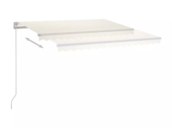 Auvent automatique avec capteur de vent et LED 4x3,5 m Crème