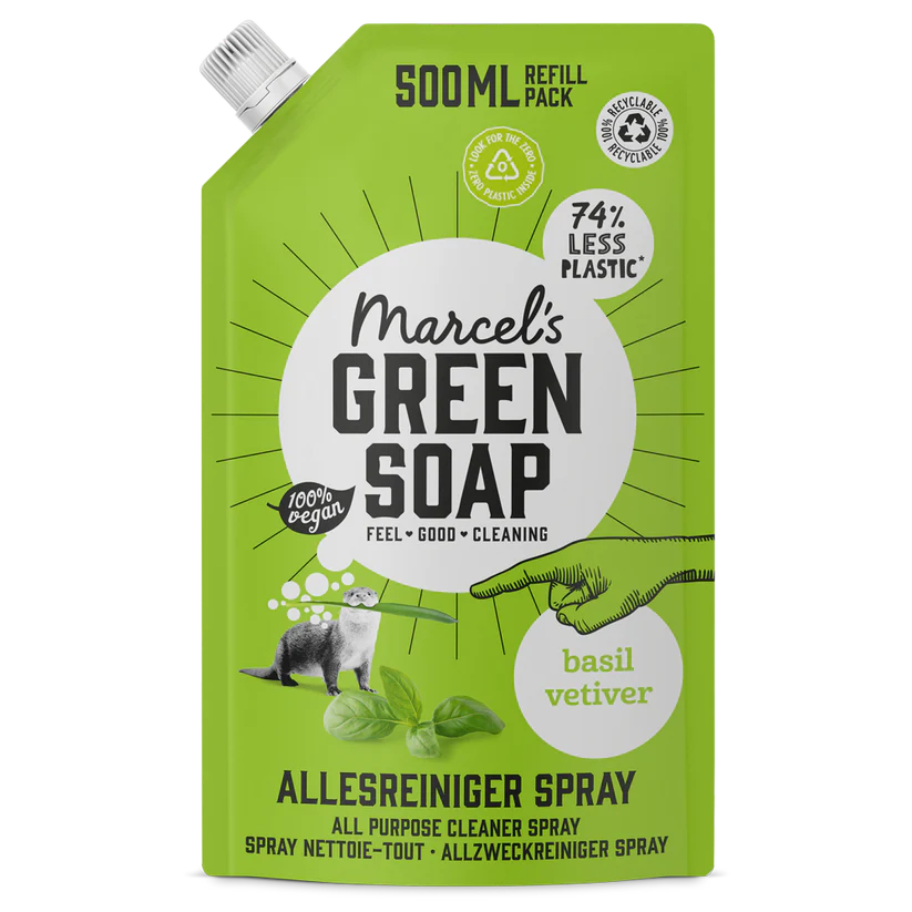 Marcel’s Green Soap Allesreiniger Spray Navulling Basilicum & Vetiver (500 ml)