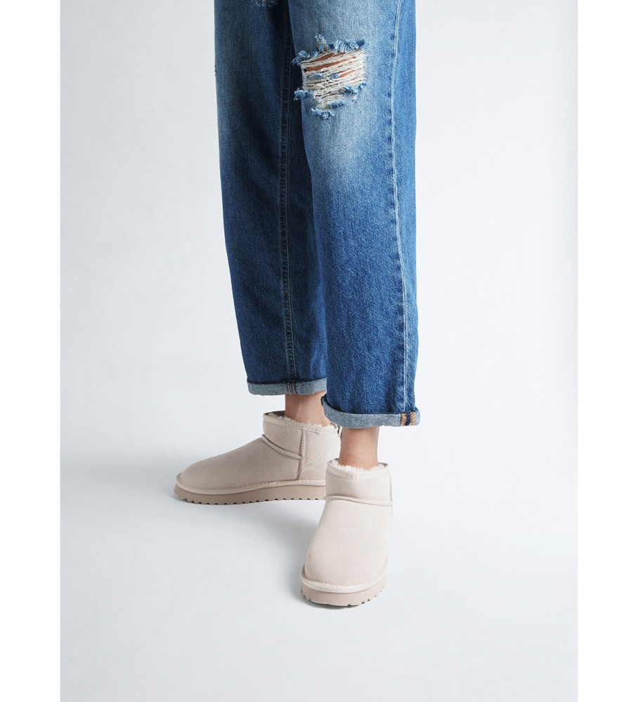 Botas de tornozelo de couro Liu Jo Jil 01 bege
