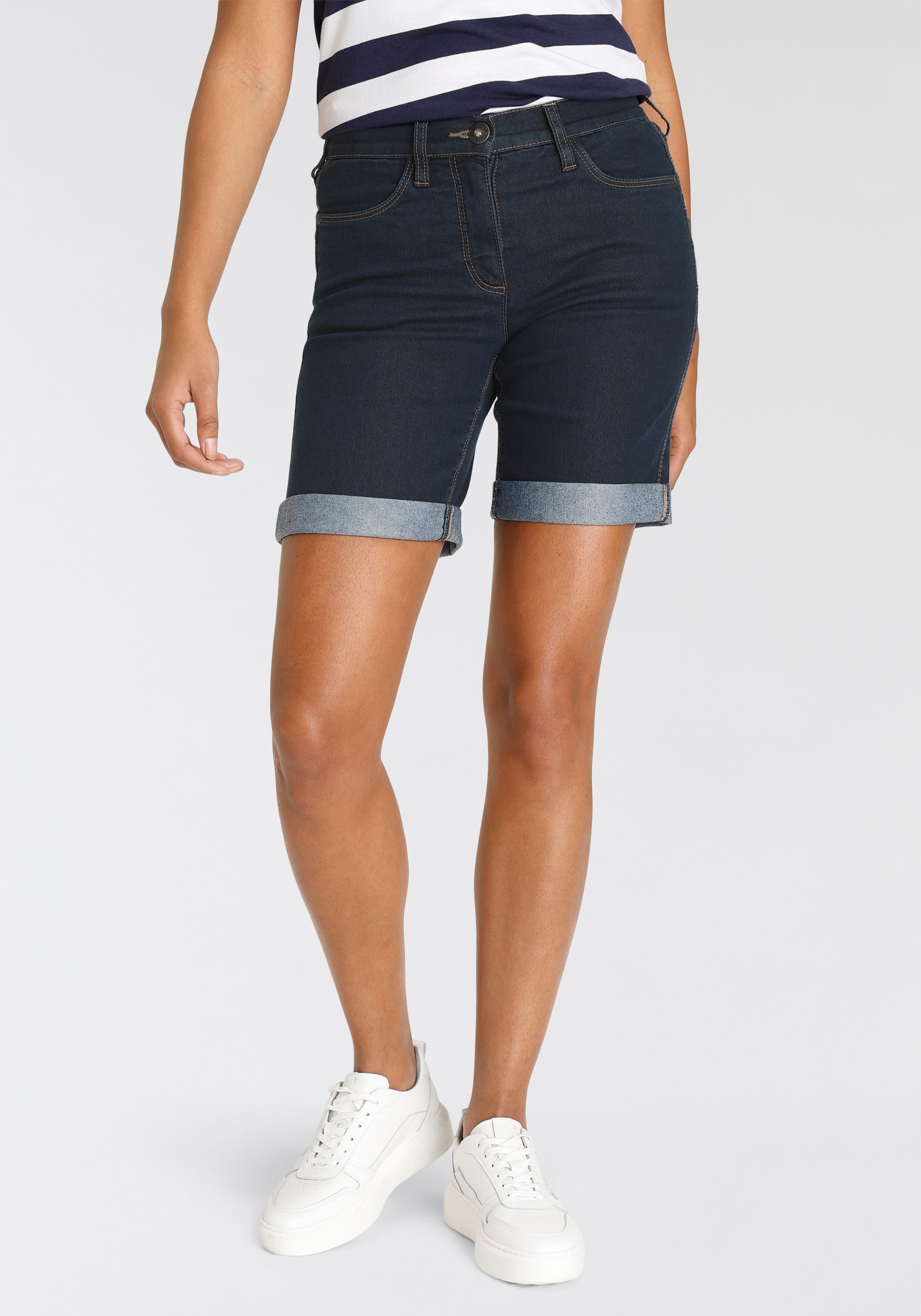 Arizona Jeansbermudas , weite Passform,  kurze Beinform,  hohe Leibhöhe