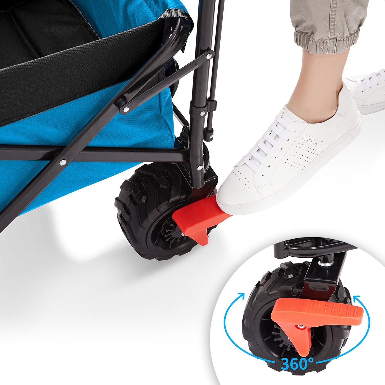 SAMAX Faltbarer Bollerwagen Offroad mit Dach - Blau