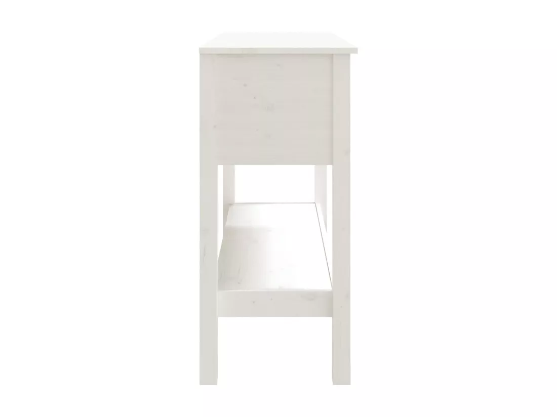 Table console Blanc 100x35x75 cm Bois massif de pin